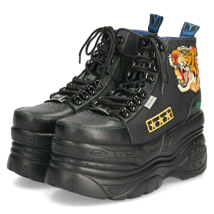 ヨースケ スニーカー yusuke shoes レディース 2601142 靴 ワッペン付き厚底スニーカ 3E ハイカット レースアップ 安定感