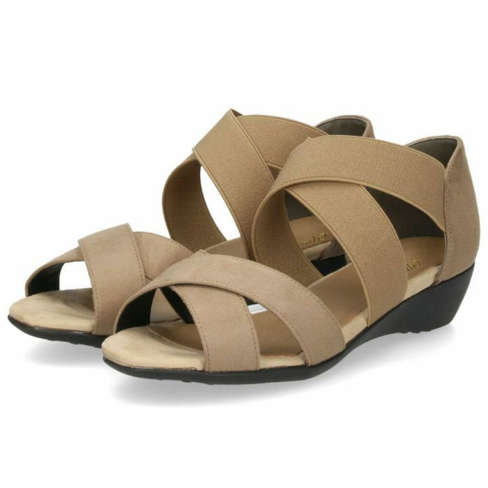 サンダル レディース クロスストラップ ローヒール かかとあり ゴム ウェッジ ウエッジ 伸縮  Parade 4220 パレード