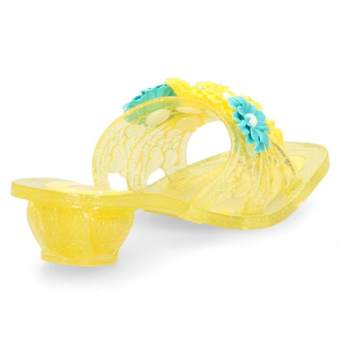 キッズ サンダル ミュール 女の子 お花 子ども ビニール かわいい こども 子供 ジュニア ヒール ウエッジ ウェッジ 21085