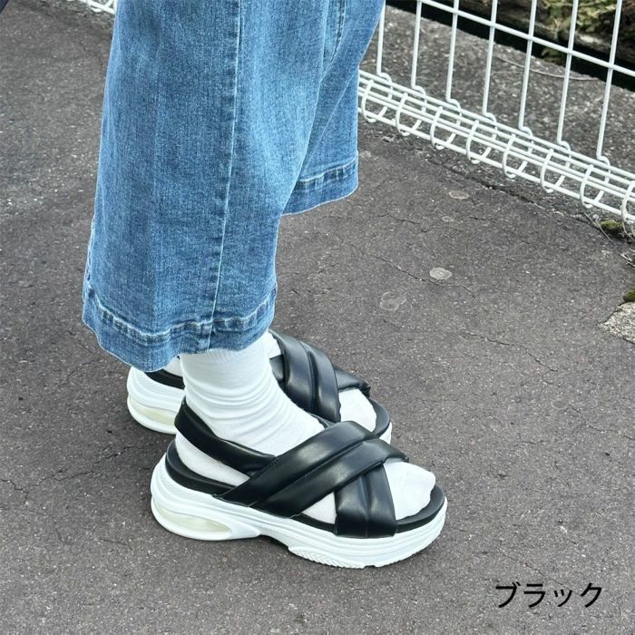 サンダル レディース 靴 ストラップサンダル 厚底 スタイルアップ 軽量 エアクッション 疲れにくい デイリー Parade 92801 パレード