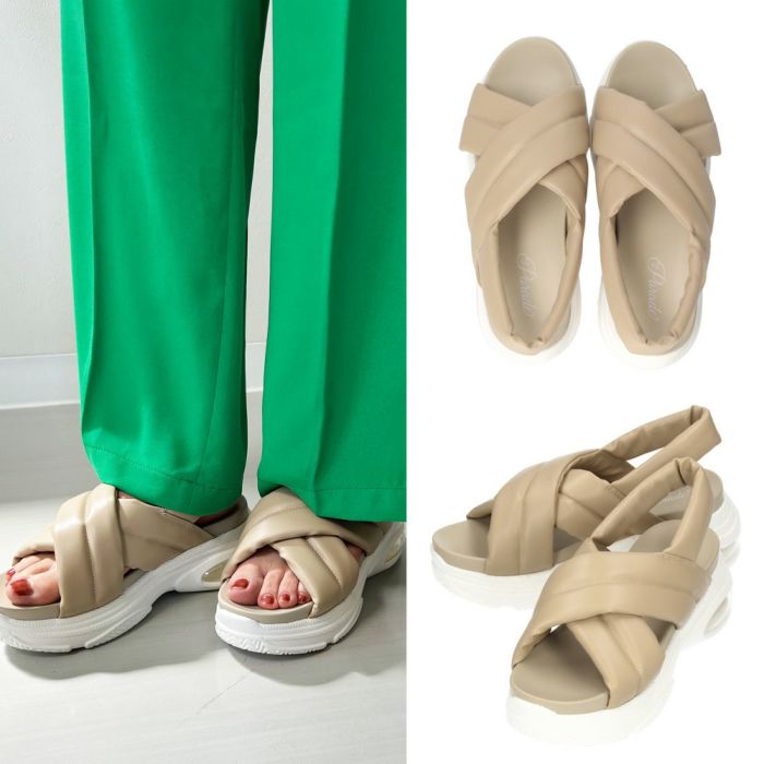 サンダル レディース 靴 ストラップサンダル 厚底 スタイルアップ 軽量 エアクッション 疲れにくい デイリー Parade 92801 パレード