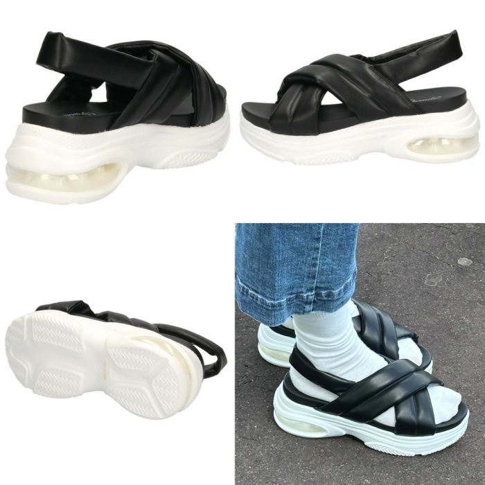 サンダル レディース 靴 ストラップサンダル 厚底 スタイルアップ 軽量 エアクッション 疲れにくい デイリー Parade 92801 パレード