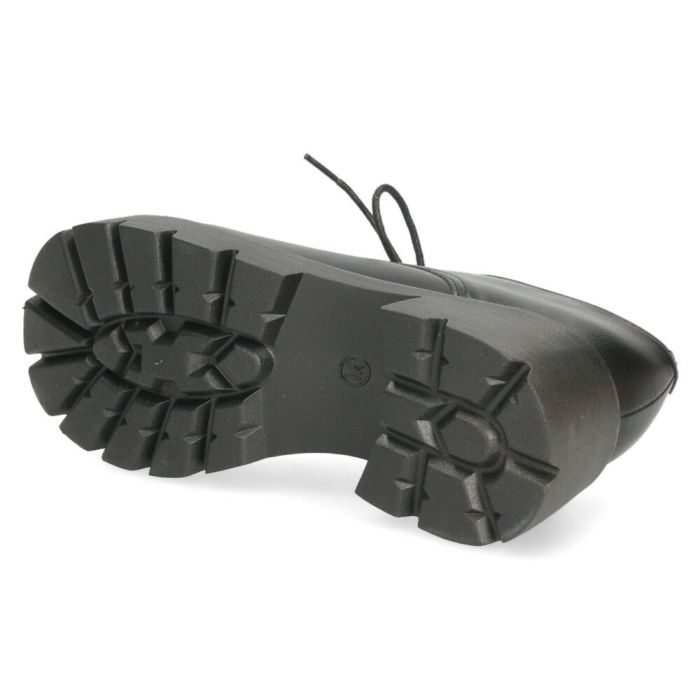 レースアップシューズ レディース 厚底 紐靴 タンクソール オックスフォード プラットフォーム 黒 エナメル 太ヒール 6cm マニッシュ 靴 ブラック Parade パレード 1126