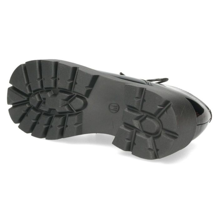 レースアップシューズ レディース 厚底 紐靴 タンクソール オックスフォード プラットフォーム 黒 エナメル 太ヒール 6cm マニッシュ 靴 ブラック Parade パレード 1126