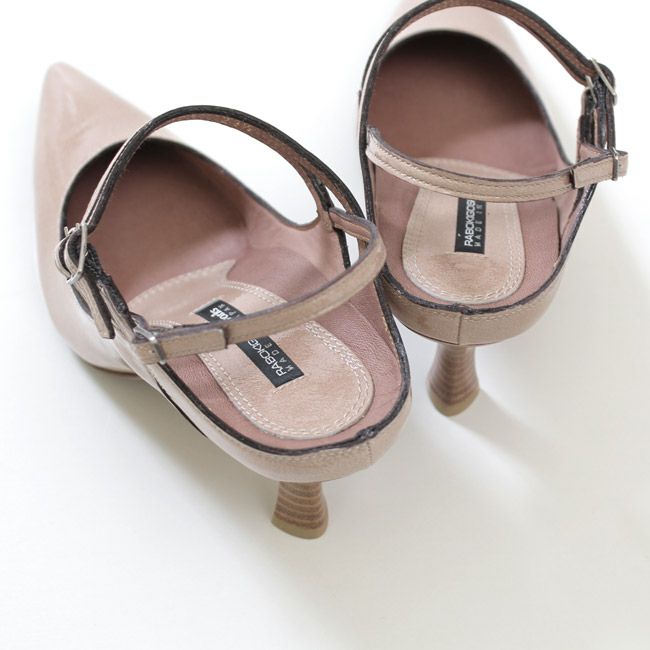 パンプス 黒 ラボキゴシ ワークス ストラップパンプス ヒール バックストラップ ブラック グレー ピンクベージュ エナメル 本革 レディース 靴 RABOKIGOSHI works 12687 