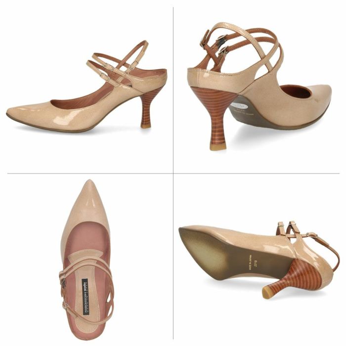 パンプス 黒 ラボキゴシ ワークス ストラップパンプス ヒール バックストラップ ブラック グレー ピンクベージュ エナメル 本革 レディース 靴 RABOKIGOSHI works 12687 