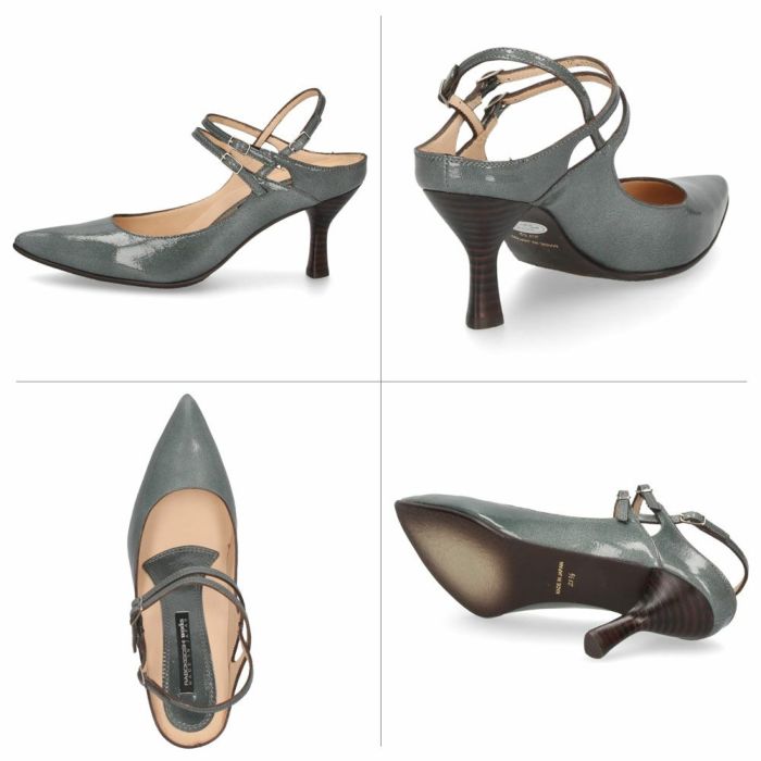 パンプス 黒 ラボキゴシ ワークス ストラップパンプス ヒール バックストラップ ブラック グレー ピンクベージュ エナメル 本革 レディース 靴 RABOKIGOSHI works 12687 