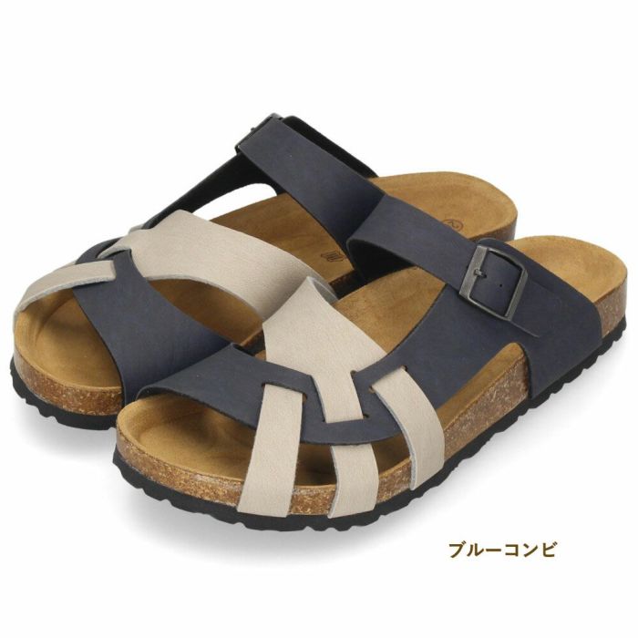 サンダル メンズ おしゃれ フットベッド 合皮 定番 コンフォートサンダル 黒 茶 カジュアル 本革インソール 夏 パレード Parade 2208