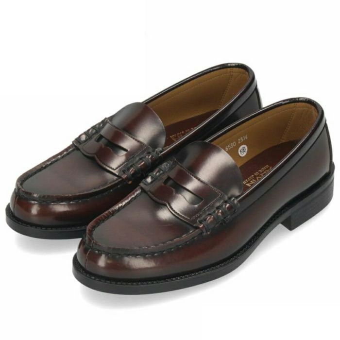 ハルタ ローファー メンズ 6550 3E 合皮 学生 HARUTA 黒 通学 靴 通勤 ブラック ジャマイカ クロ ブラウン 高校生 中学生 レギュラーサイズ 23cm-28cm 紳士靴 男の子 コインローファー フォーマル セレモニー 【サイズ交換OK】