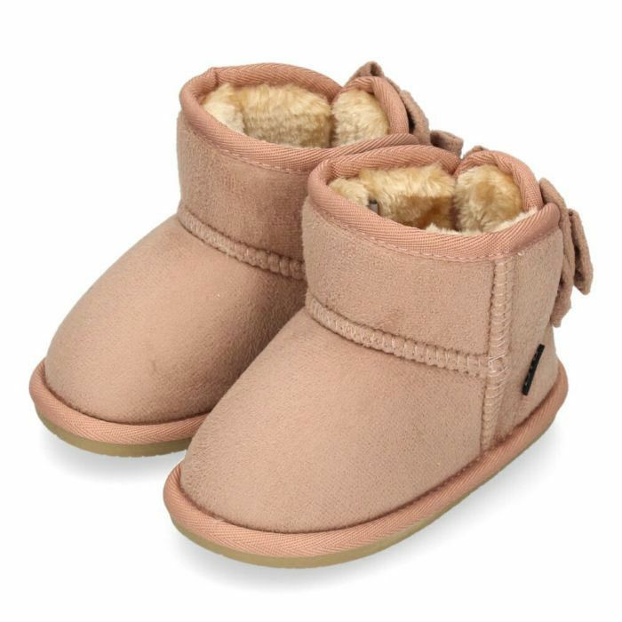 キッズ ベビー ムートンブーツ バックリボン ピンク キャメル ブラック 黒 子供 冬 ふわふわ あたたかい おそろいコーデ 防寒 R44408 R44409