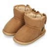 キッズ ベビー ムートンブーツ バックリボン ピンク キャメル ブラック 黒 子供 冬 ふわふわ あたたかい おそろいコーデ 防寒 R44408 R44409