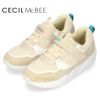 セシルマクビー 女の子 ジュニア キッズ スニーカー  厚底 軽量 ベルクロ ブラック 黒 ベージュゴム紐 CMJ-15 CECIL Mc BEE