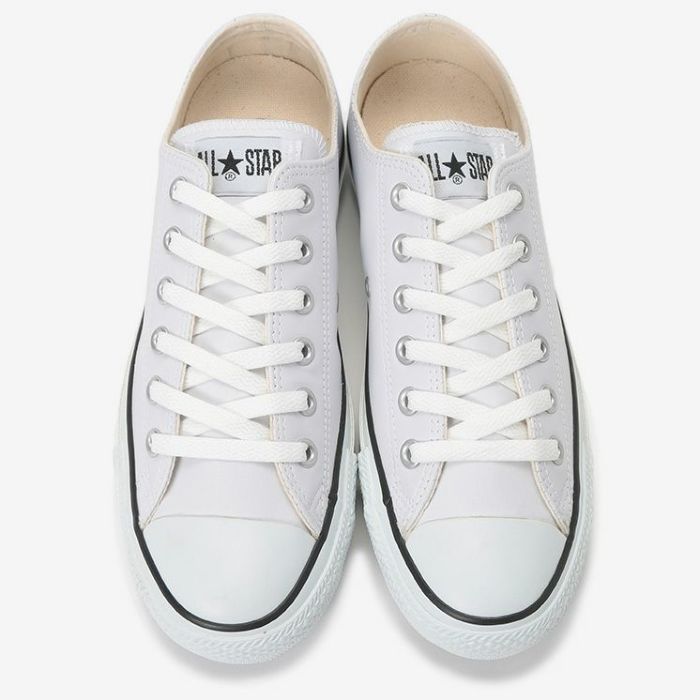 コンバース レザー オールスター OX ローカット LEA ALL STAR OX ホワイト ブラック ブラックモノ スニーカー CONVERSE 10905 10906 43487