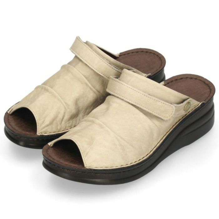 厚底サンダル レディース かかとあり ミュール 靴 NICO ニコ 4039 コンフォートシューズ バックベルト オープントゥ 黒 白 本革 日本製