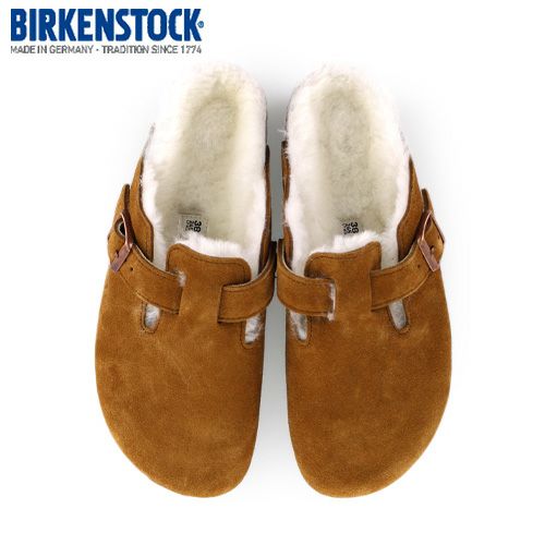 ビルケンシュトック BIRKENSTOCK ボストン ファー ボア BOSTON Fur 1001141 レディース サンダル サボ クロッグ 靴 ブラウン ミンク 本革