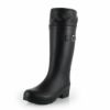 長靴 キッズ ジュニア レディース 無地 ラバーブーツ WILD TREE ワイルドツリー AK156-BLK レインブーツ ジョッキー風 防寒 子供 レディース 黒 ロング ブーツ 雨の日