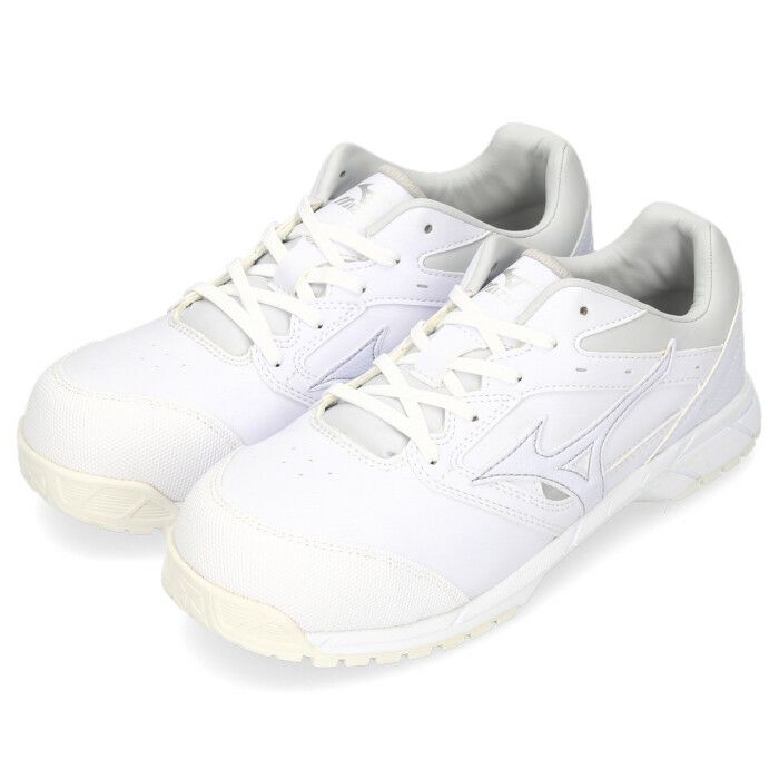 安全靴 ミズノ MIZUNO オールマイティCS 紐タイプ C1GA1710 ホワイト ブラック レディース ワーキング スニーカー 白 黒 作業靴 女性用 3E