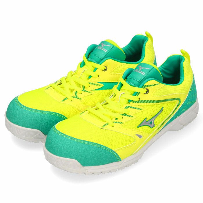 安全靴 ミズノ MIZUNO オールマイティVS 紐タイプ F1GA1803 メンズ 靴 イエロー オレンジ ワーキング スニーカー 軽量 3E