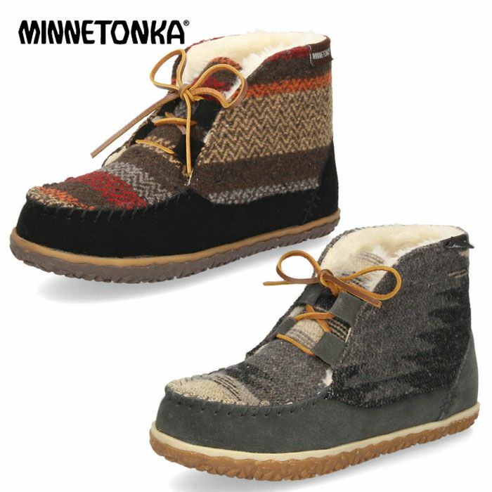 ミネトンカ ブーツ レディース ショートブーツ 靴 MINNETONKA TORREY トリー グレー ブラック クッション 灰色 40144 40147