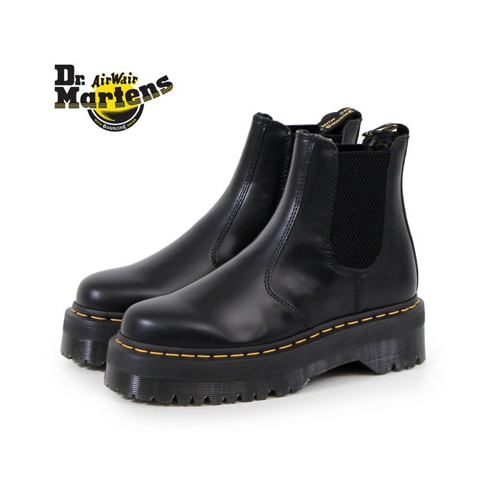 ドクターマーチン 靴 Dr.Martens 2976 QUAD クアッド レトロ 24687001 サイドゴア チェルシー ブーツ レディース 厚底 黒 クロ ブラック