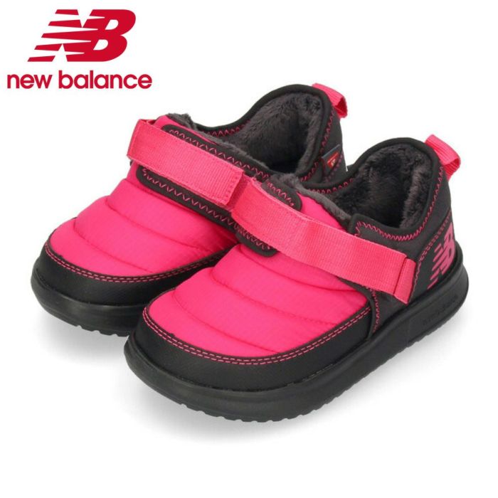 ニューバランス キッズ ジュニア スニーカー new balance スリッポン ボア 冬 YHMOC LP2 ピンク 子供 靴 暖かい 撥水 保温