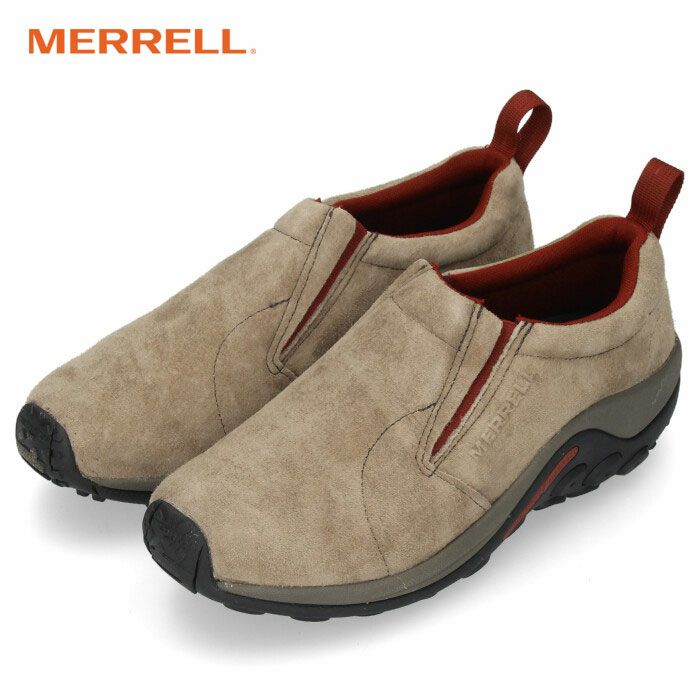 メレル ジャングルモック メンズ スリッポン JUNGLE MOC スニーカー ウォーキング 靴 アウトドア J004493 ボウルダー/レッド MERRELL 【国内正規品】