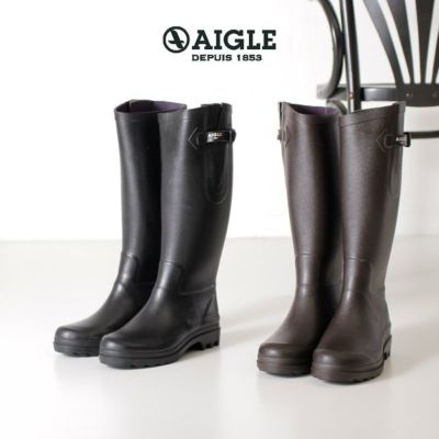 AIGLE ブラウン 長靴 バックル付き C
