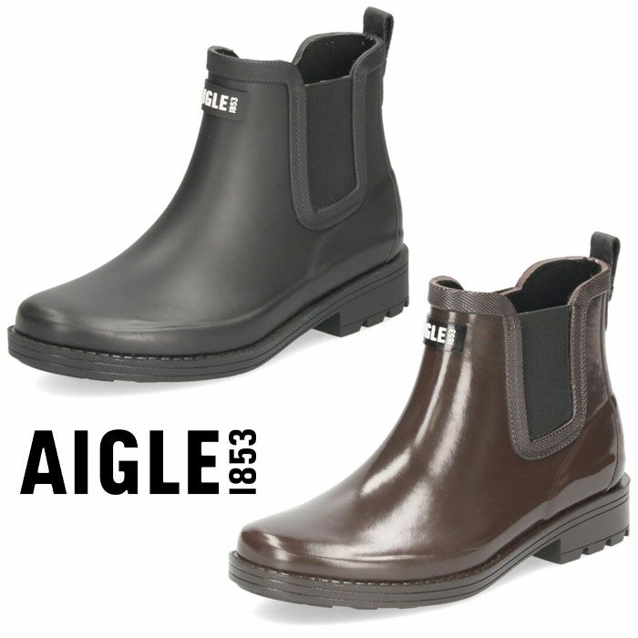 AIGLE エーグル レインブーツ レディース カーヴィル 2 ラバーブーツ ブラック ブラウン ZZFNA61 ノワール カカオ 長靴 ショート丈 サイドゴアブーツ 防水 防滑