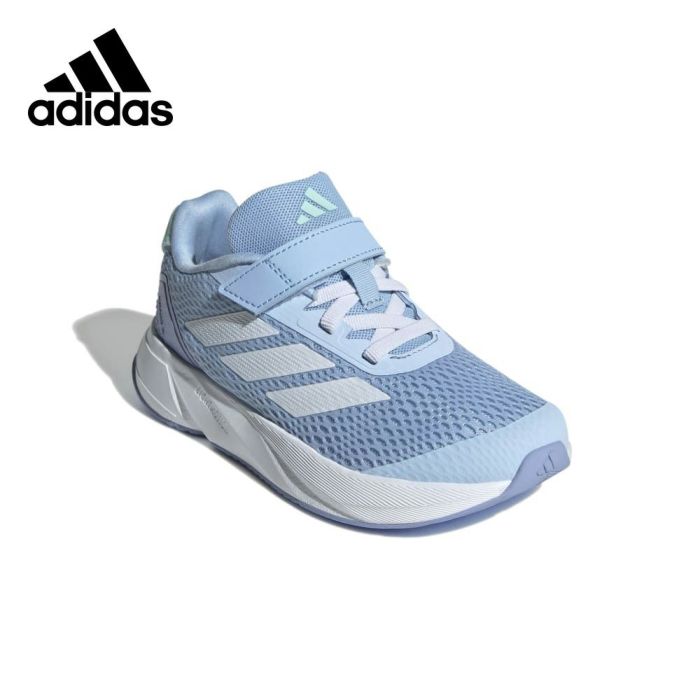 アディダス キッズ スニーカー ジュニア ランニング シューズ 女の子 子供 adidas ID9145 DURAMOSL ELK 面ファスナー ベルクロ 伸縮 ゴム紐 ブルー 水色