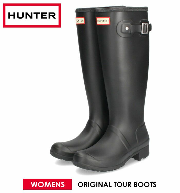 ハンター 長靴 レディース 防水ブーツ レインブーツ ブーツ HUNTER ブーツ 滑らない 完全防水 オリジナルツアー WFT2210RMA ブラック 防滑