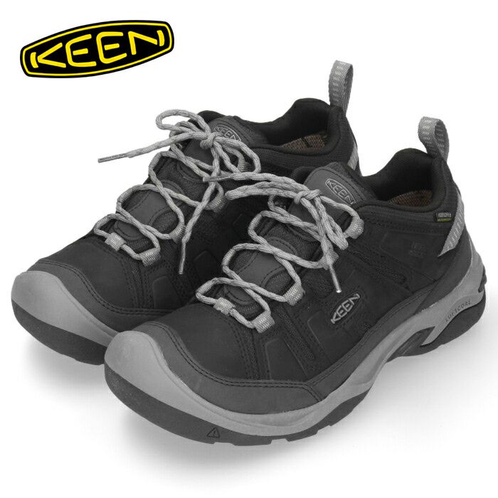 KEEN キーン メンズ トレッキング ハイキング 防水 レザー シューズ スニーカー ブーツ 登山 アウトドア 1026775 サーカディア ウォータープルーフ 黒 ブラック ローカット 靴 本革