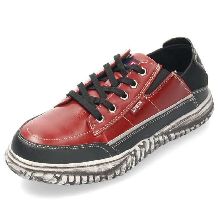 エドウィン 安全靴 メンズ スニーカー カジュアル シューズ おしゃれ 作業靴 ワークシューズ 靴 EDWIN ESM-104 ブラック レッド ホワイト ローカット