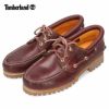 ティンバーランド モカシン メンズ アイコン スリーアイ クラシックラグ 50009 Timberland バーガンディ レザー 本革 シューズ デッキシューズ 