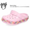 クロックス サンダル キッズ crocs かわいい カラフル クロックバンド ジェムバンド クロッグ 207607-6GD ピンク CROCBAND GEMBAND アウトドア 遊び