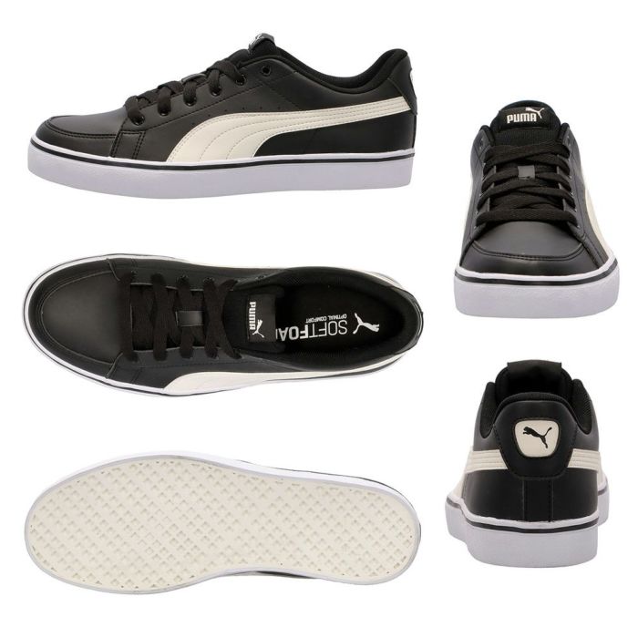 プーマ スニーカー 黒 白 V コート バルク レディース メンズ PUMA シンプル 通勤 通学 クッション V Court Vulc 389907 V Court Vulc EB 389908