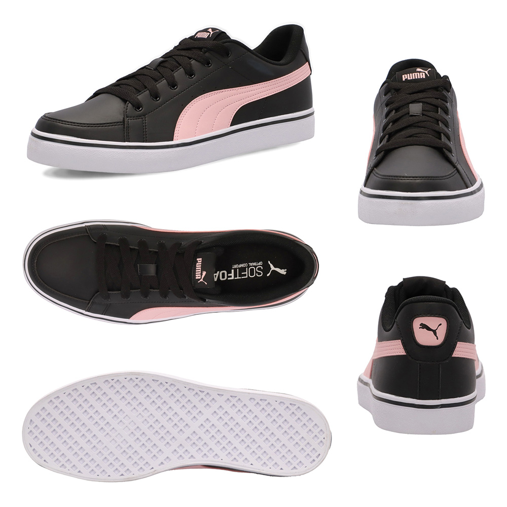 プーマ スニーカー 黒 白 V コート バルク レディース メンズ PUMA シンプル 通勤 通学 クッション V Court Vulc 389907 V Court Vulc EB 389908