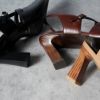 ラボキゴシワークス サンダル ヒール ストラップ レディース 12608 ポインテッドトゥ パンプス 黒 本革 日本製 太めヒール RABOKIGOSHI works