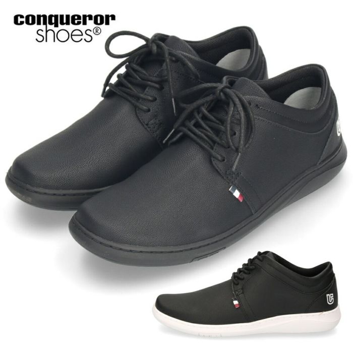 コンカラー マンハッタン エクストラ メンズ スニーカー 軽量 幅広 ブラック 黒 カジュアル 靴 172 719 conqueror shoes