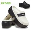 クロックス レディース サンダル 厚底 スリップオン ローファー クロッグ crocs ブラック 黒 ホワイト ストンプ ローファー 209937 おしゃれ 軽量 滑りにくい