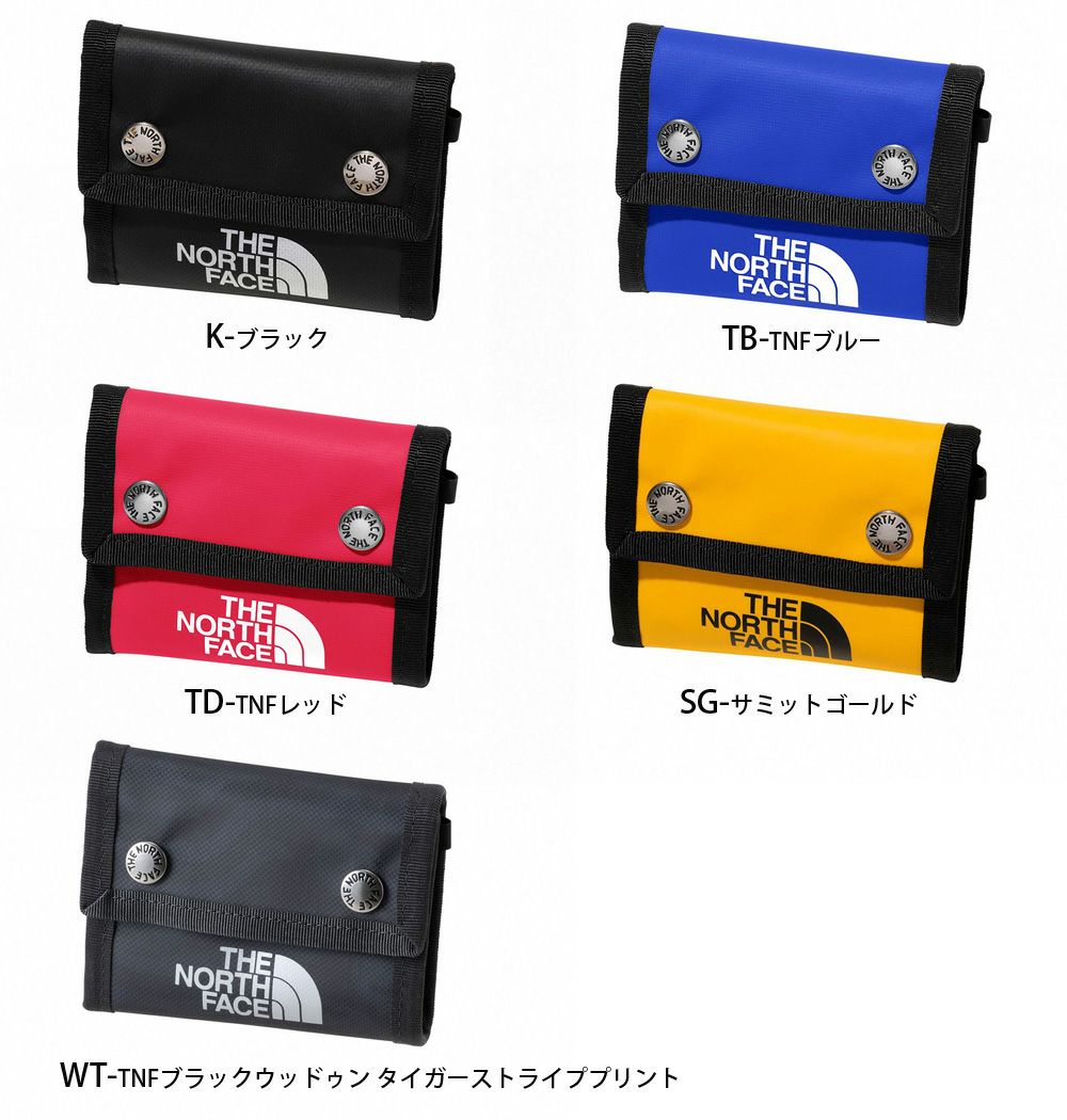 ノースフェイス 財布 三つ折り 小さめ BCドットワレット 黒 ウォレット コインケース 小銭入れ NM82319 ブラック イエロー レッド ブルー THE NORTH FACE