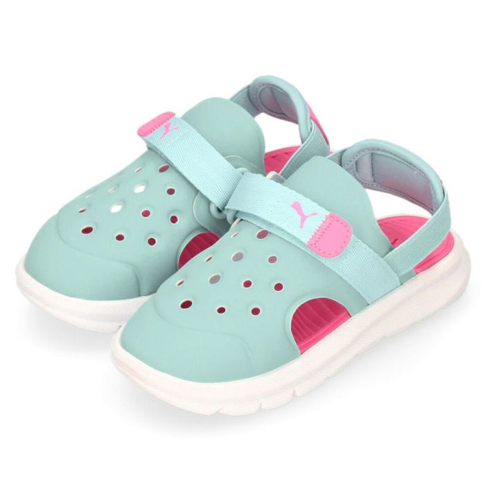 PUMA ベビー プーマ エボルブ AC サンダル 389148 01 ブラック 08 ネイビー 09 ターコイズ キッズ スポーツサンダル 男の子 女の子 軽量 ベルクロ ストラップ