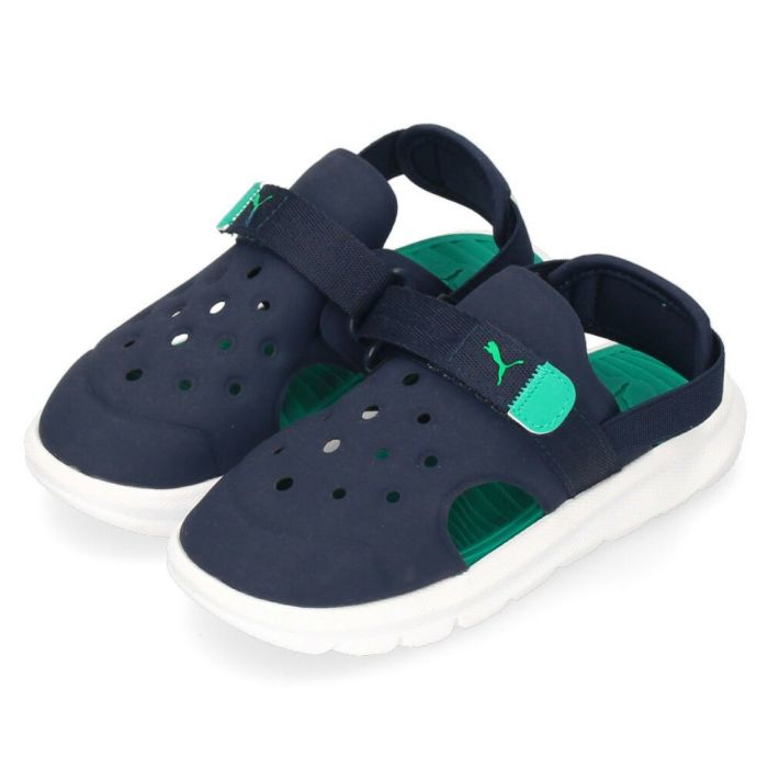 PUMA ベビー プーマ エボルブ AC サンダル 389148 01 ブラック 08 ネイビー 09 ターコイズ キッズ スポーツサンダル 男の子 女の子 軽量 ベルクロ ストラップ