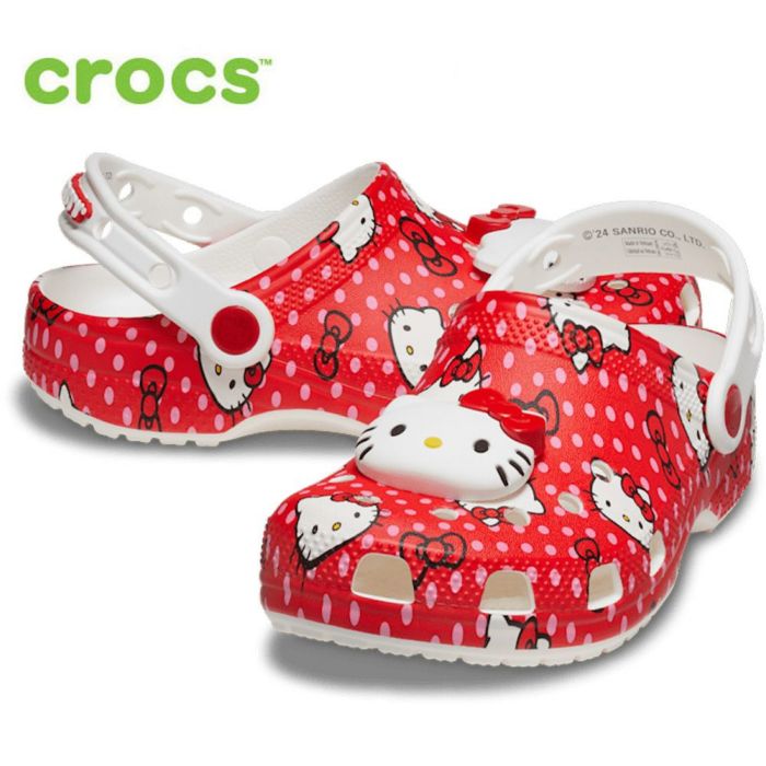 キティ サンダル クロックス ジュニア crocs キッズ ハローキティ レッド クラシック クロッグ 210576 赤 靴 シューズ 軽量 バックストラップ 子供靴