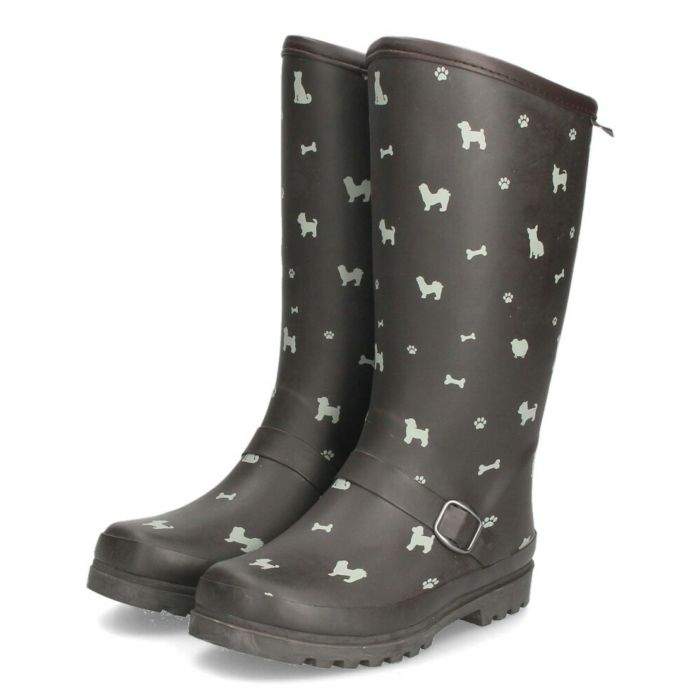 長靴 レインブーツ キッズ ジュニア ブラック 黒 ダークブラウン あったかい 犬 防寒 スノーブーツ 雨 雪 冬 通学 かわいい FIELD TEX RL-1237U
