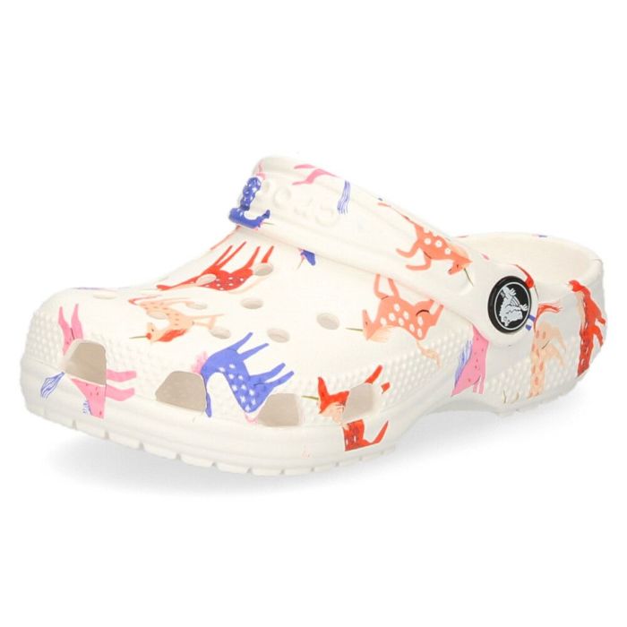 クロックス キッズ サンダル 子供 クラシック キャラクタープリント クロッグ トドラー 209697 ダイナソー ユニコーン グラフィック 恐竜 馬 柄 crocs