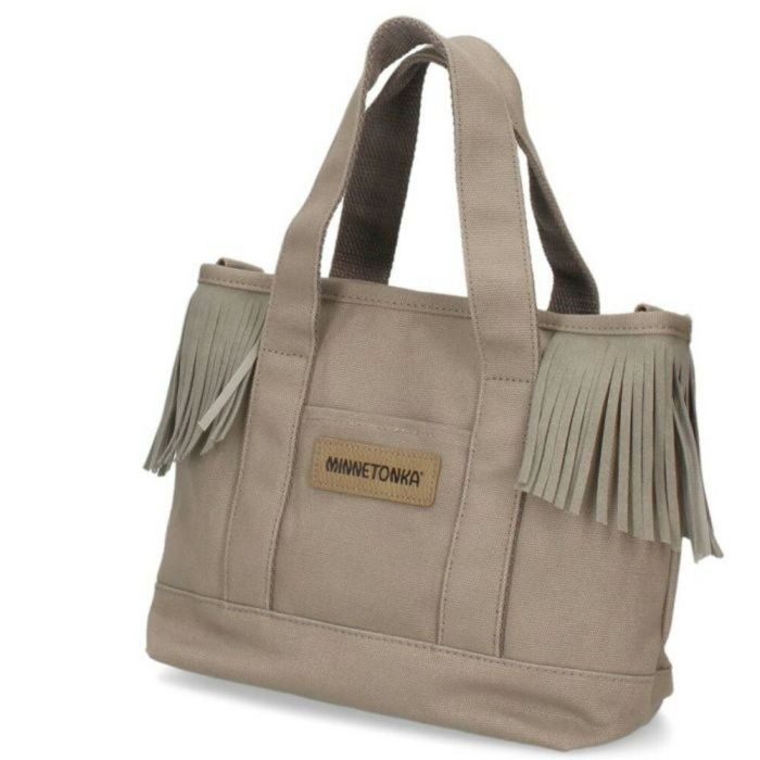 ミネトンカ バッグ レディース ショルダー トート キャンバス 2WAY 803894 ブラック ライトブラウン グレー アイボリー ストラップ フリンジ MINNETONKA