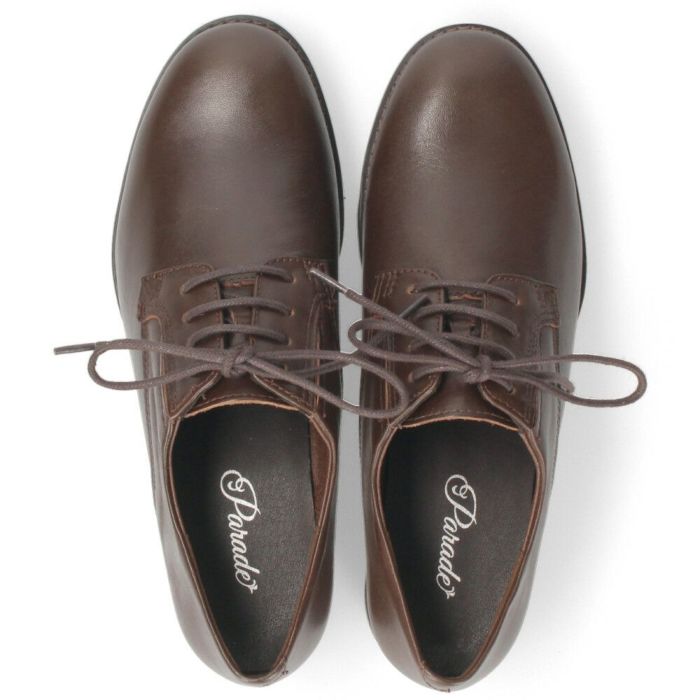 レースアップシューズ レディース 靴 本革 レザー カジュアルパンプス オックスフォード サイドゴア 3E 防滑 4cmヒール 9150 parade