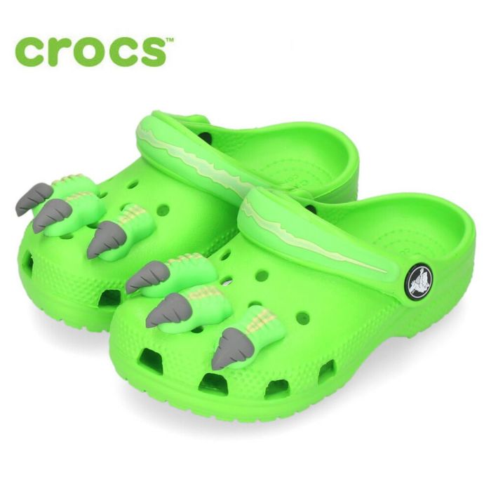 クロックス キッズ サンダル クラシック アイ アム ダイナソー クロッグ T crocs 209700 Greenslime 靴 子供 恐竜