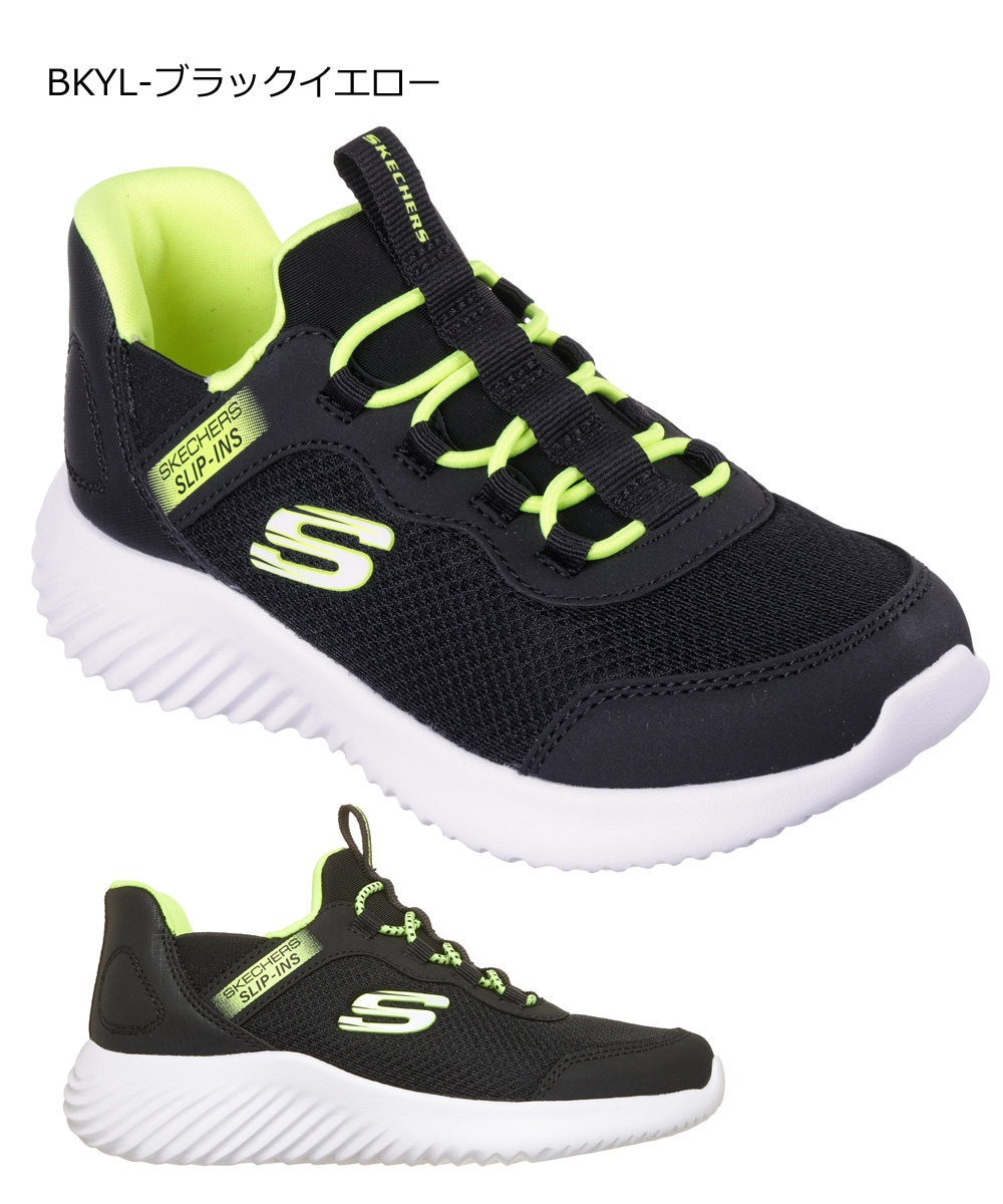 スケッチャーズ スリップインズ キッズ ジュニア スニーカー 男の子 女の子 運動靴 黒 ハンズフリー SKECHERS Slip-ins BOUNDER バウンダー ノーマル幅 403822L 303585L