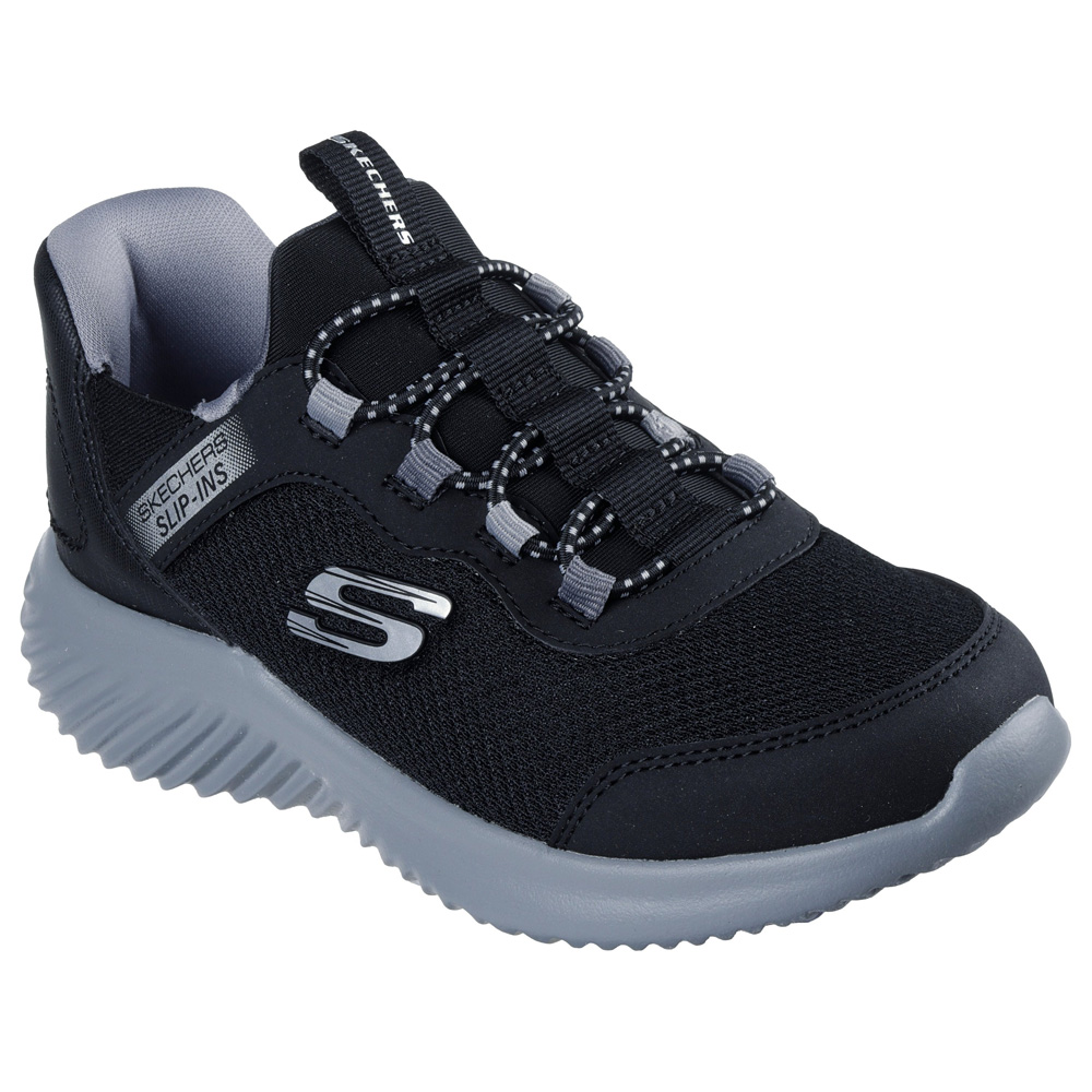 スケッチャーズ スリップインズ キッズ ジュニア スニーカー 男の子 女の子 運動靴 黒 ハンズフリー SKECHERS Slip-ins BOUNDER バウンダー ノーマル幅 403822L 303585L